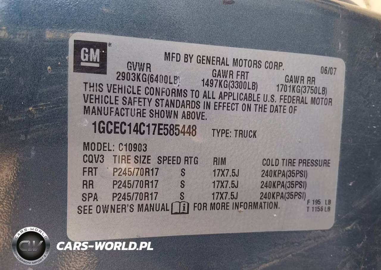 2007 Chevrolet Silverado 1500 Work Truck VIN:1GCEC14C17E585448 - 9