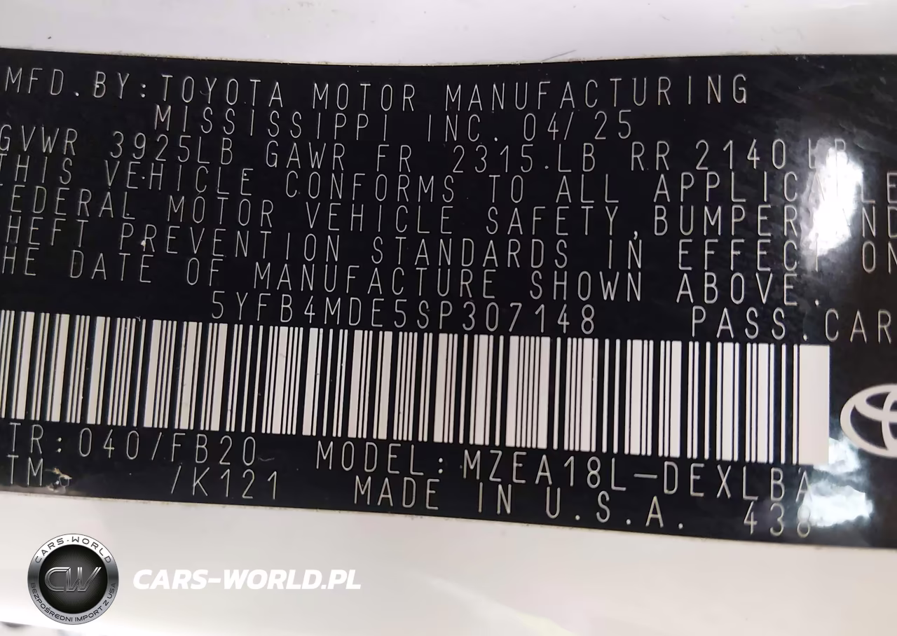 2025 Toyota Corolla Le VIN:5YFB4MDE5SP307148 - 9