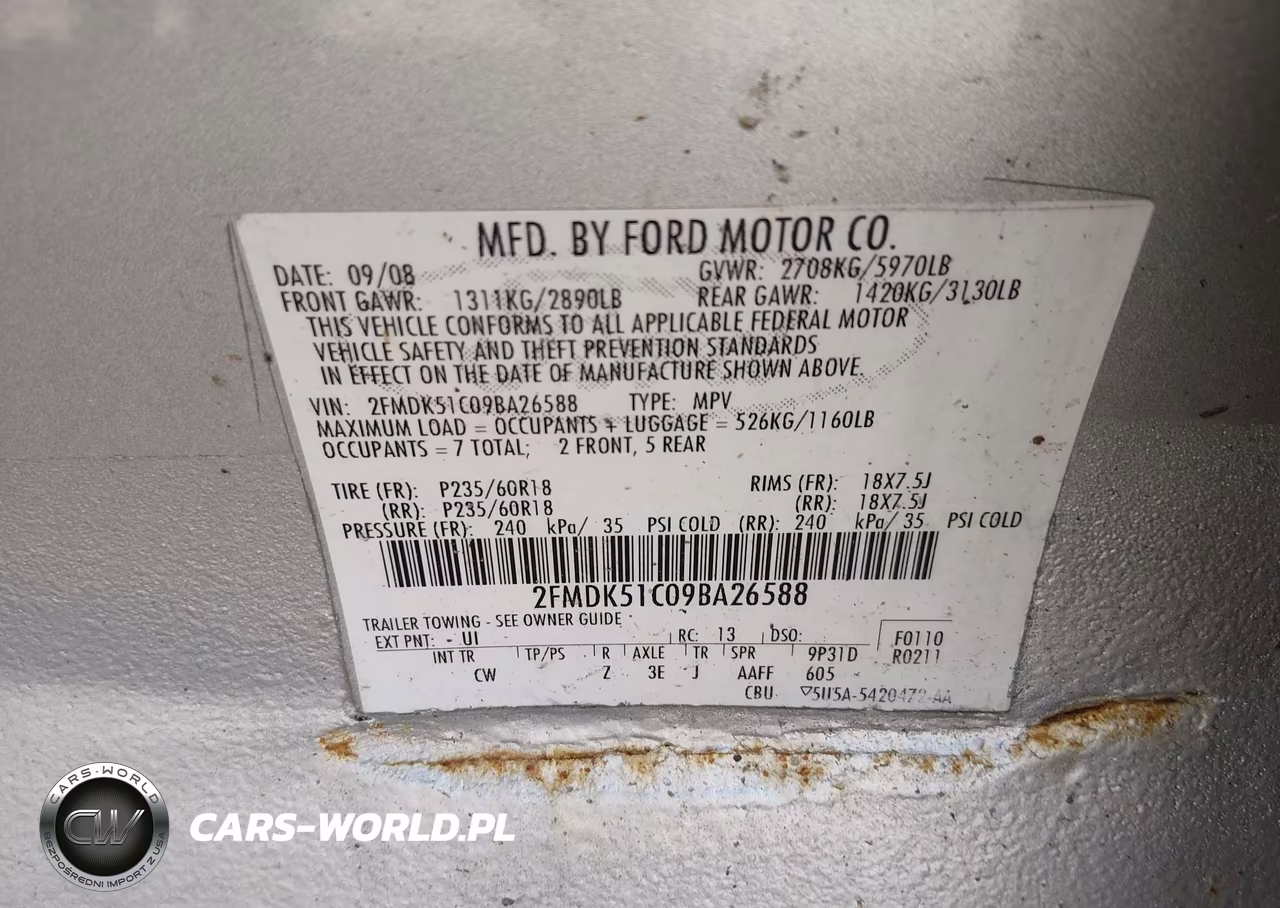 2009 Ford Flex Se VIN:2FMDK51C09BA26588 - 9