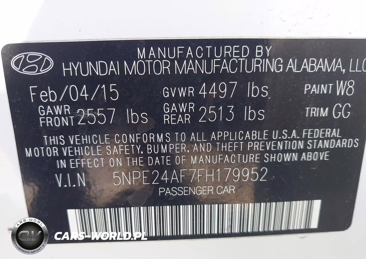 2015 Hyundai Sonata Se VIN:5NPE24AF7FH179952 - 9