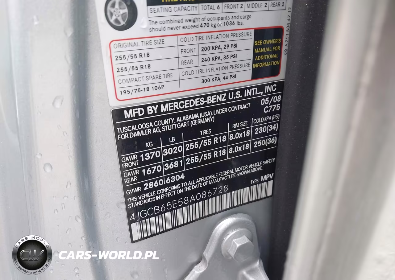 2008 Mercedes-Benz R-Class 3.5L VIN:4JGCB65E58A086728 - 9