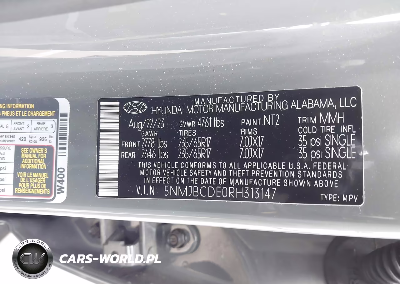 2024 Hyundai Tucson Sel VIN:5NMJBCDE0RH313147 - 9
