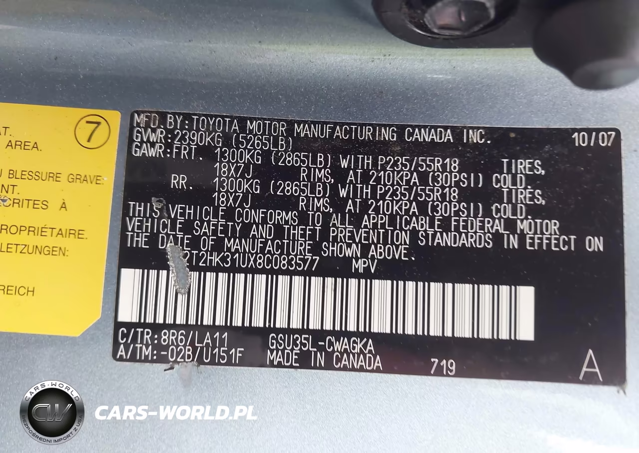 2008 Lexus Rx 350 VIN:2T2HK31UX8C083577 - 9