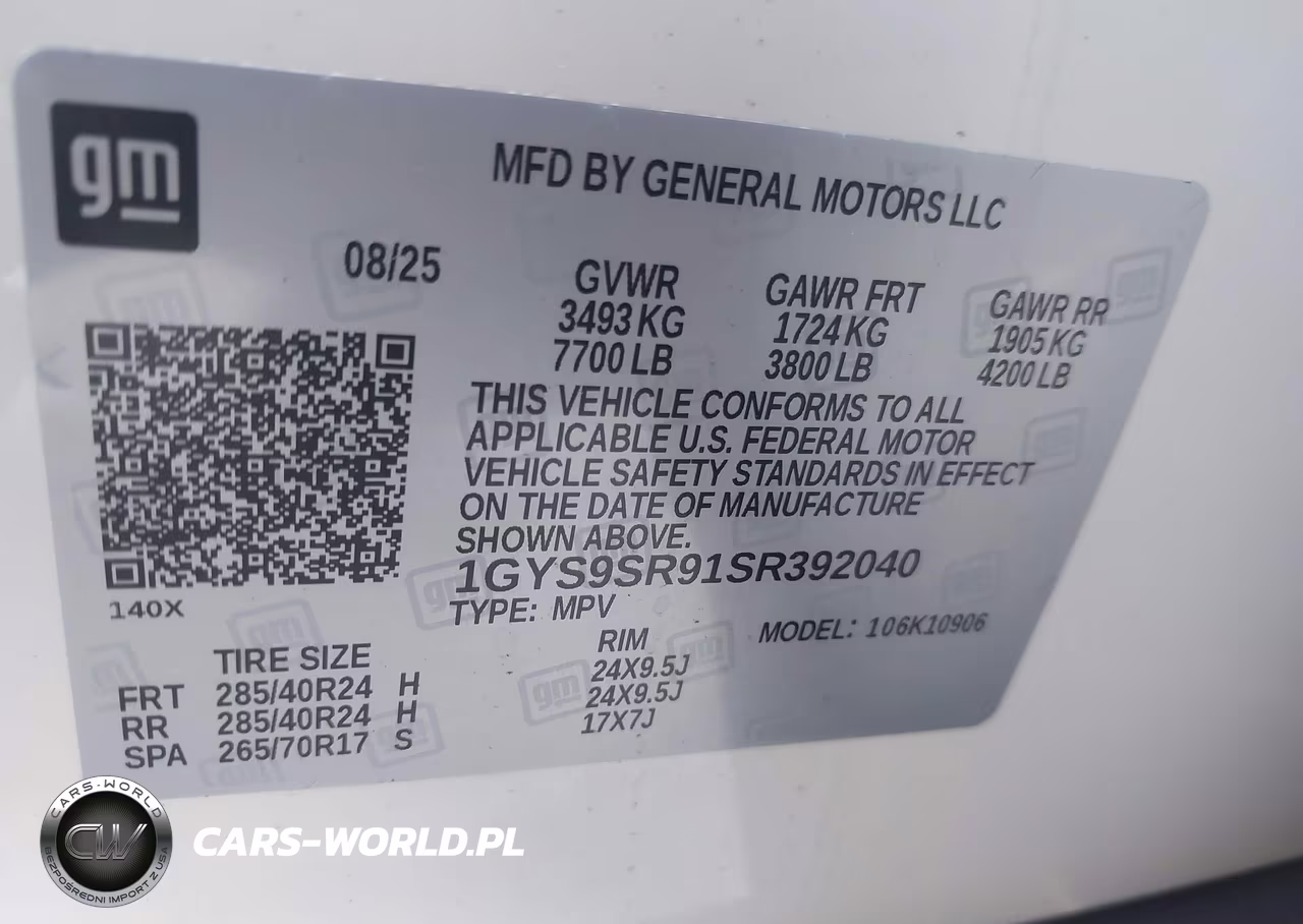 2025 Cadillac Escalade Esv V-Series VIN:1GYS9SR91SR392040 - 9