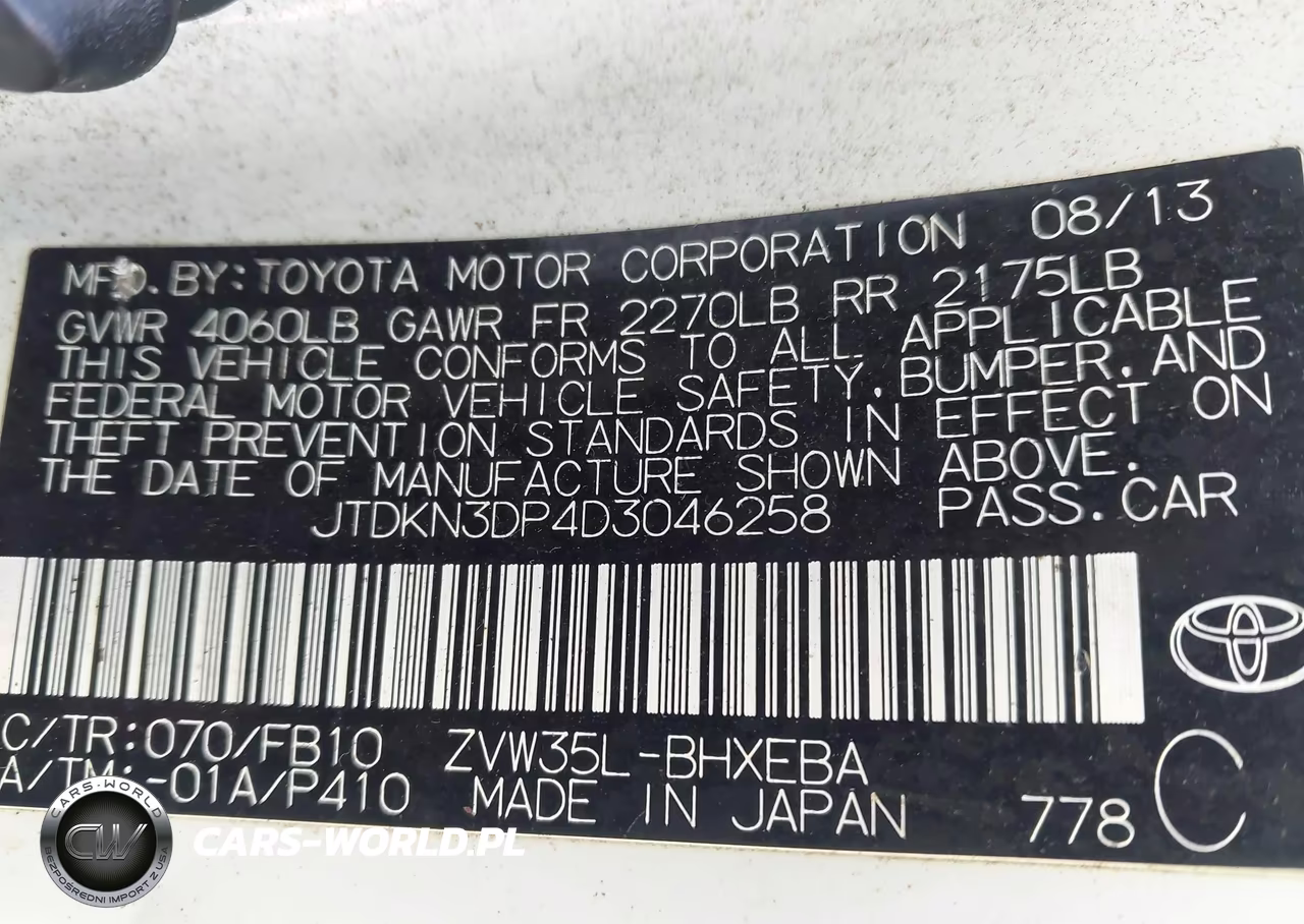2013 Toyota Prius Plug-In VIN:JTDKN3DP4D3046258 - 9