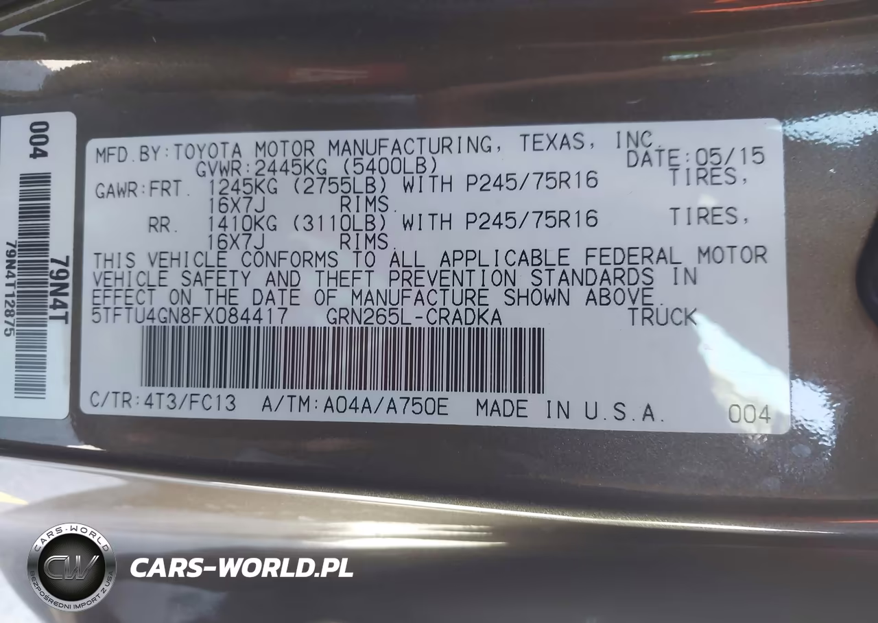 2015 Toyota Tacoma Prerunner V6 VIN:5TFTU4GN8FX084417 - 9