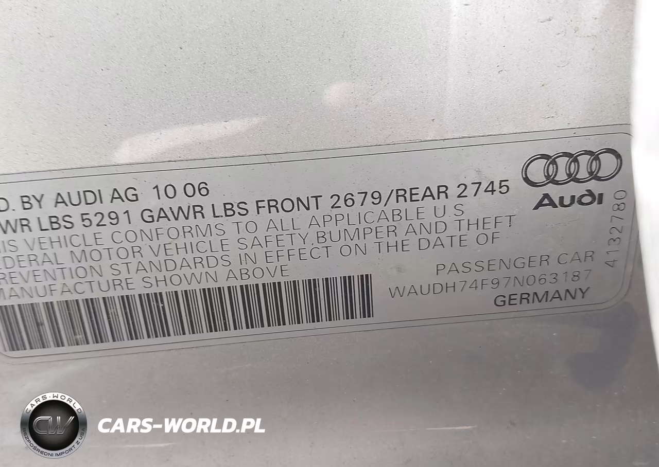 2007 Audi A6 3.2 VIN:WAUDH74F97N063187 - 12