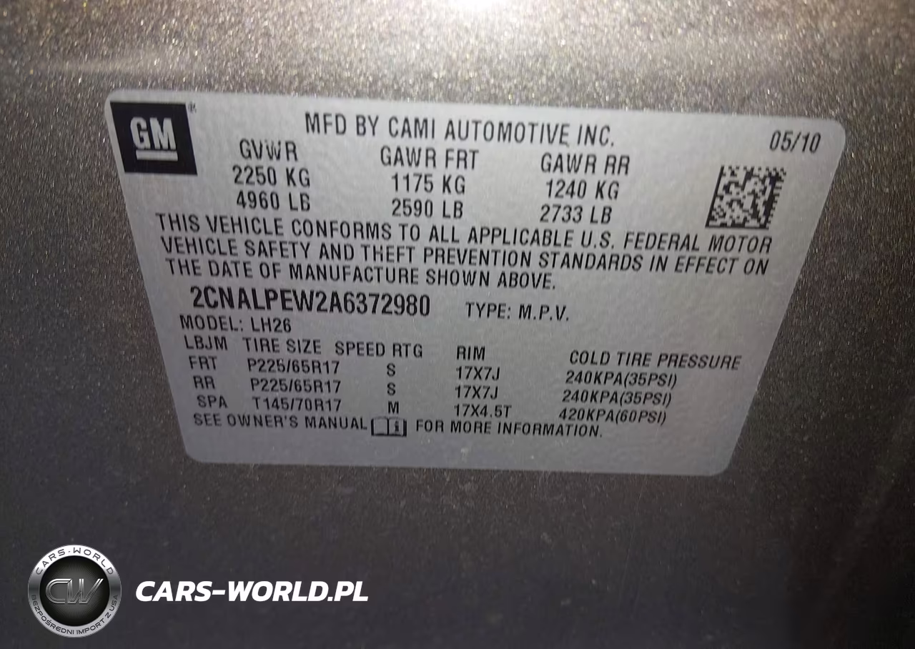 2010 Chevrolet Equinox Lt VIN:2CNALPEW2A6372980 - 9