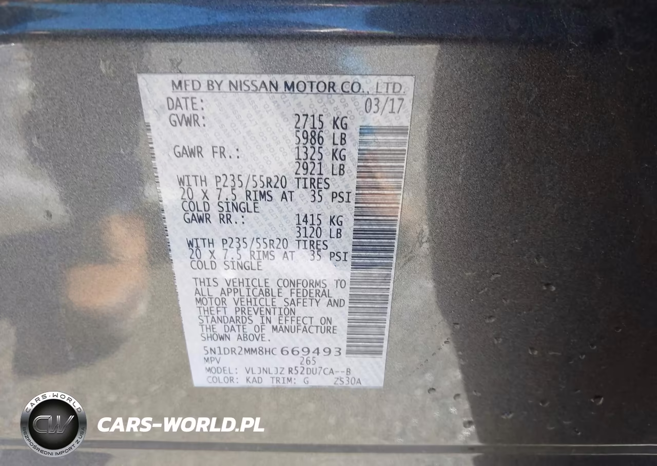 2017 Nissan Pathfinder Platinum VIN:5N1DR2MM8HC669493 - 9