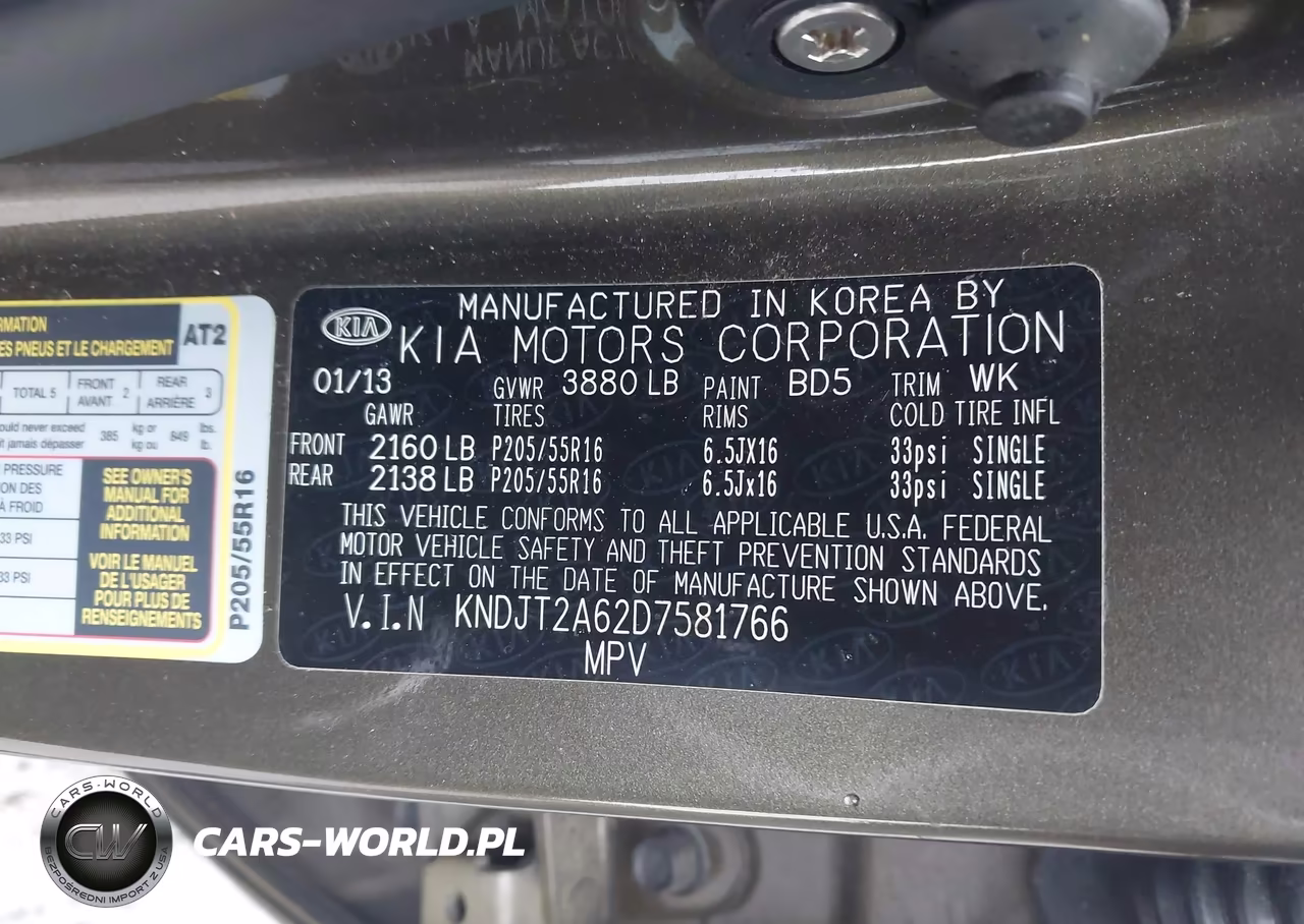 2013 Kia Soul + VIN:KNDJT2A62D7581766 - 9