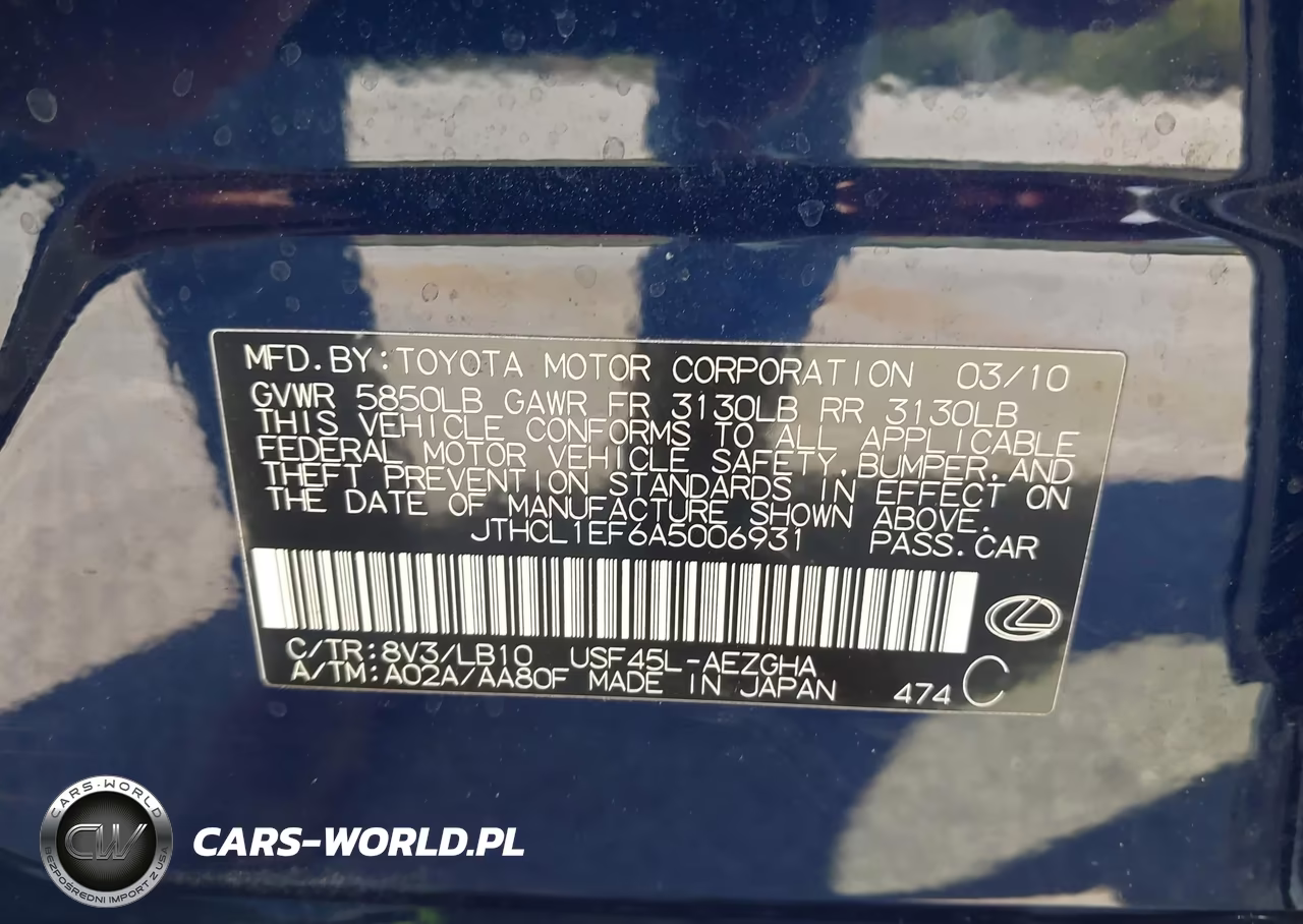 2010 Lexus Ls 460 VIN:JTHCL1EF6A5006931 - 9