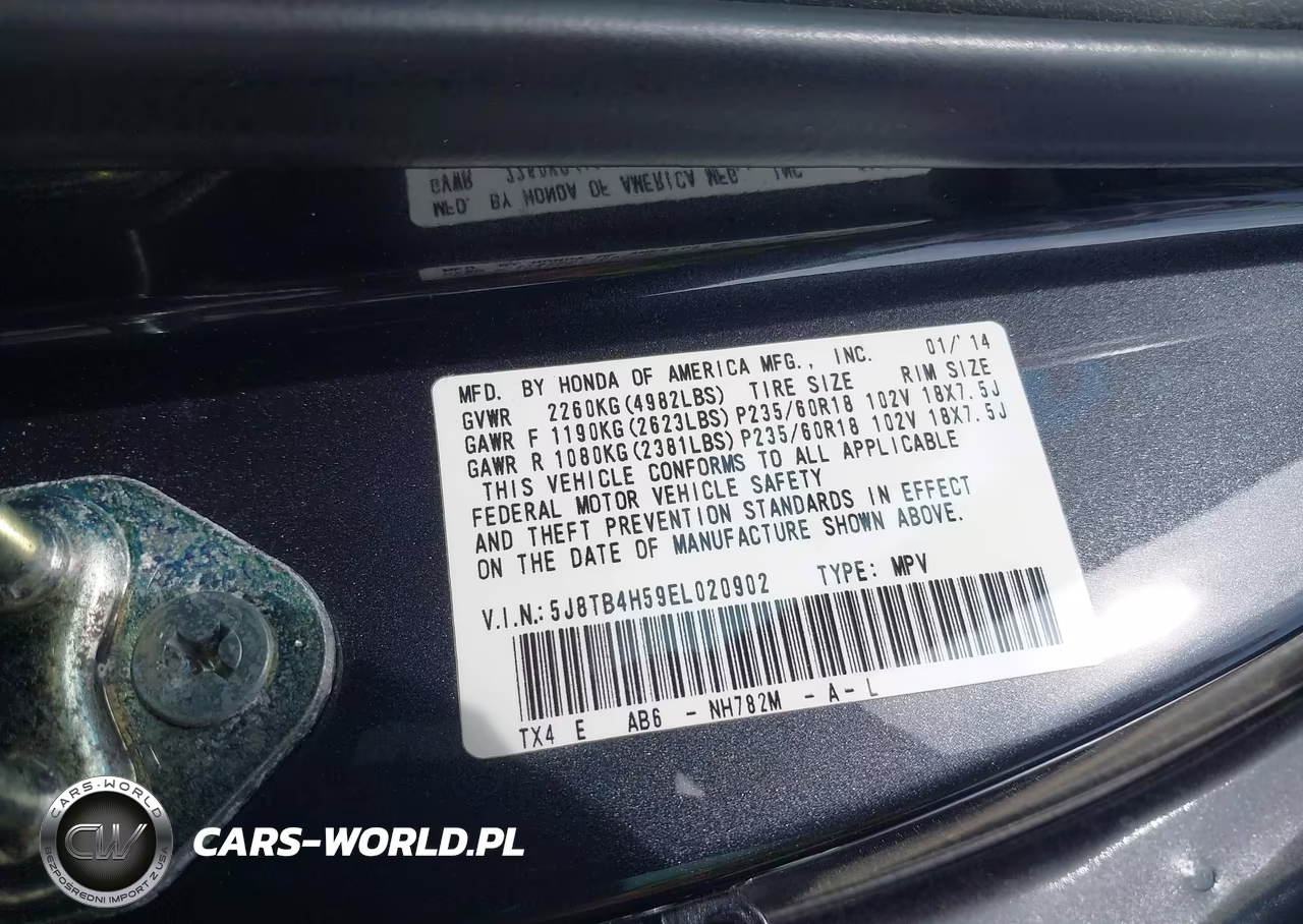 2014 Acura Rdx VIN:5J8TB4H59EL020902 - 9