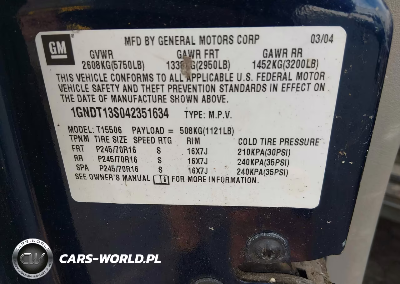 2004 Chevrolet Trailblazer Ls VIN:1GNDT13S042351634 - 9