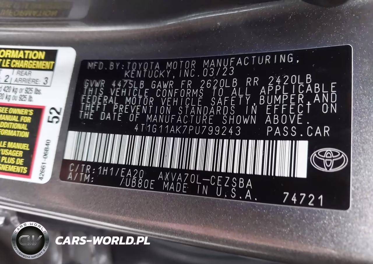 2023 Toyota Camry Se VIN:4T1G11AK7PU799243 - 9
