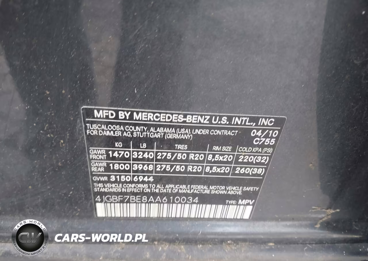 2010 Mercedes-Benz Gl 450 4Matic VIN:4JGBF7BE8AA610034 - 9