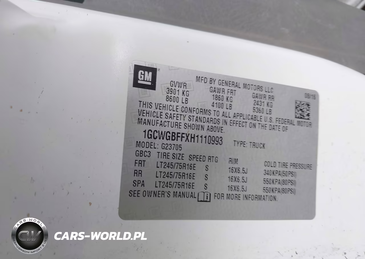 2017 Chevrolet Express 2500 Work Van VIN:1GCWGBFFXH1110993 - 9