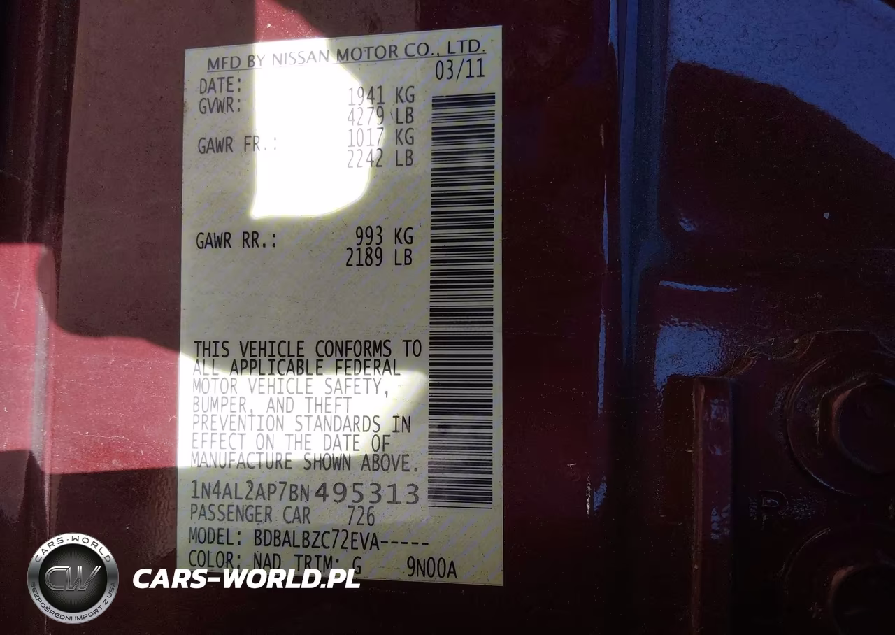 2011 Nissan Altima 2.5 S VIN:1N4AL2AP7BN495313 - 9
