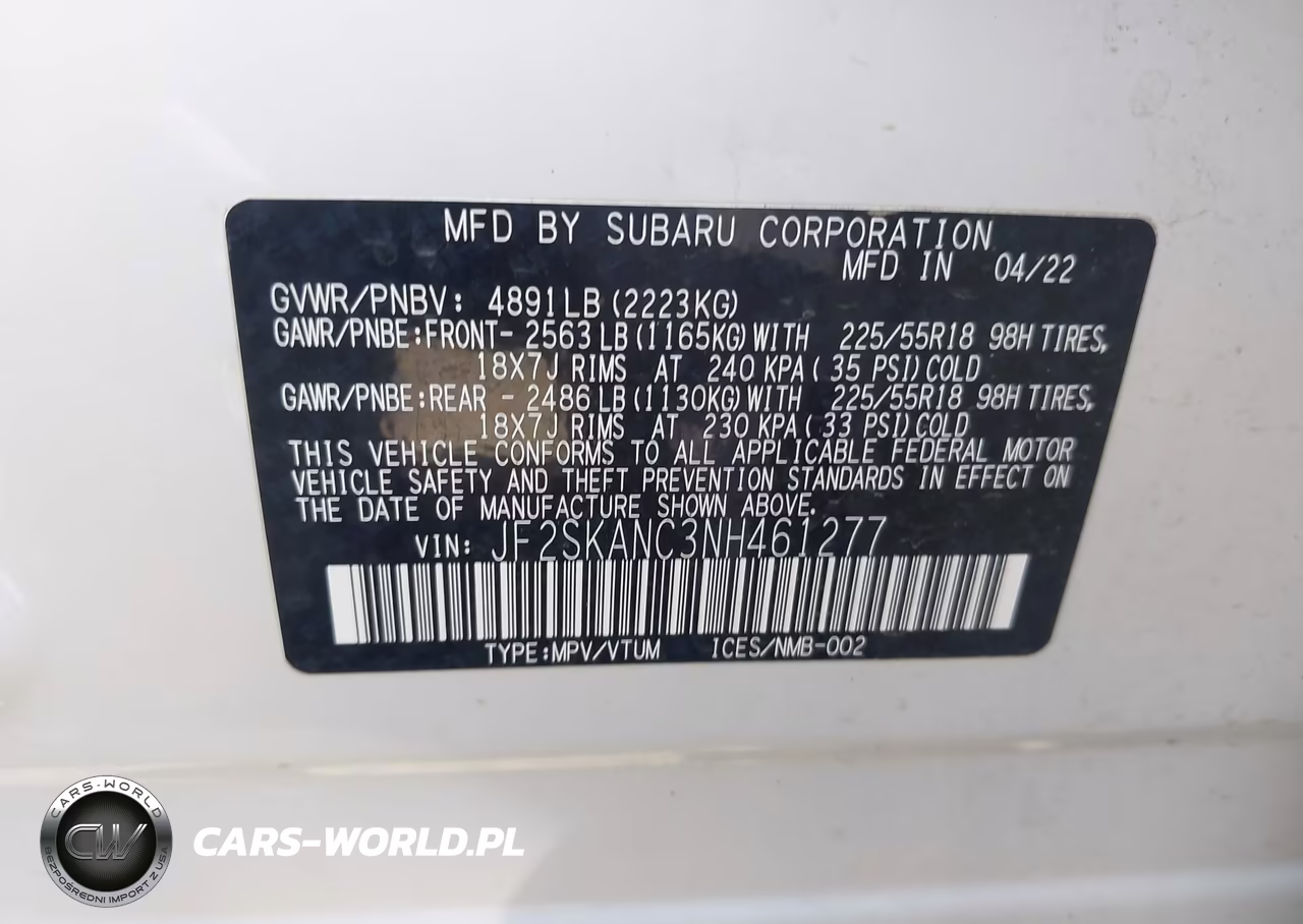 2022 Subaru Forester Limited VIN:JF2SKANC3NH461277 - 9