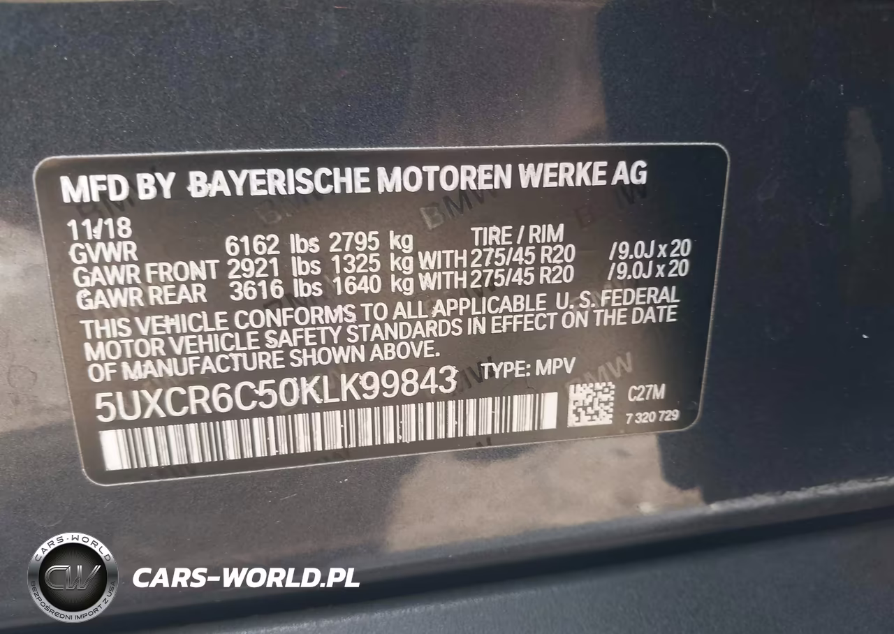 2019 BMW X5 xDrive40I VIN:5UXCR6C50KLK99843 - 9