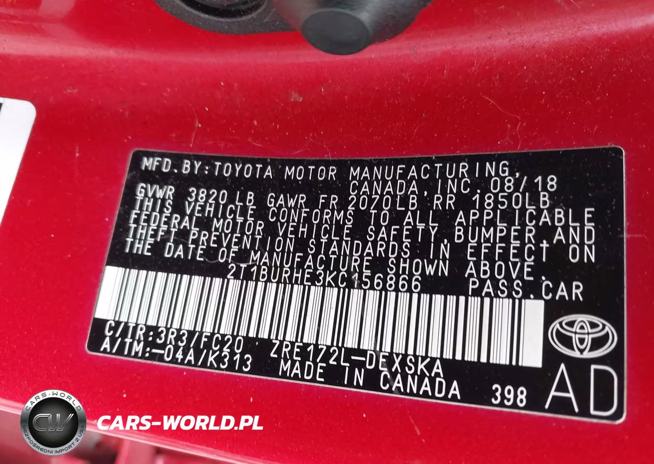 2019 Toyota Corolla Se VIN:2T1BURHE3KC156866 - 9