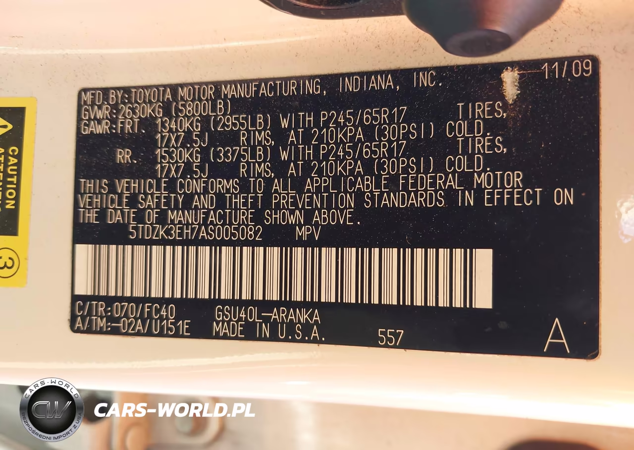 2010 Toyota Highlander Base V6 VIN:5TDZK3EH7AS005082 - 9