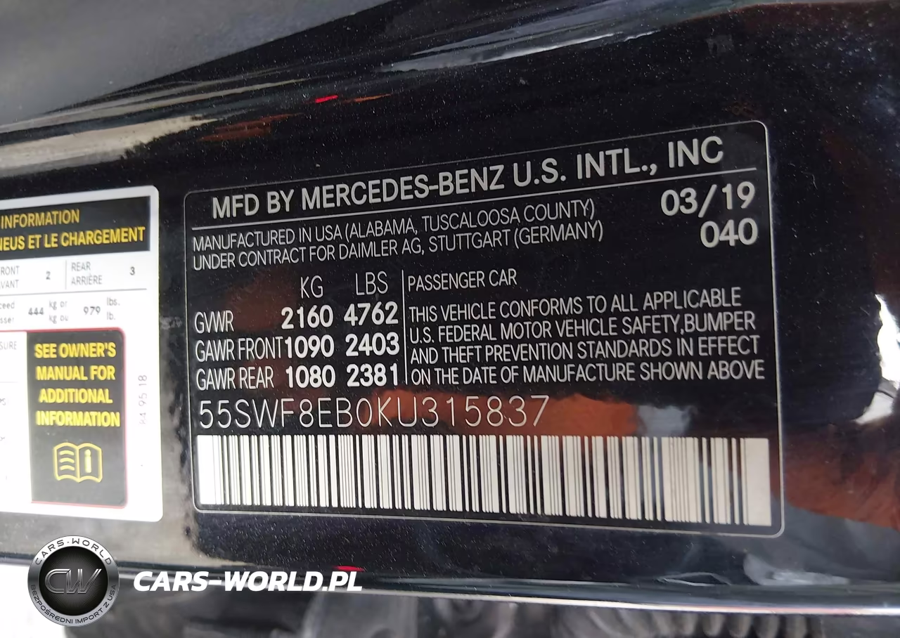 2019 Mercedes-Benz C 300 4Matic VIN:55SWF8EB0KU315837 - 9
