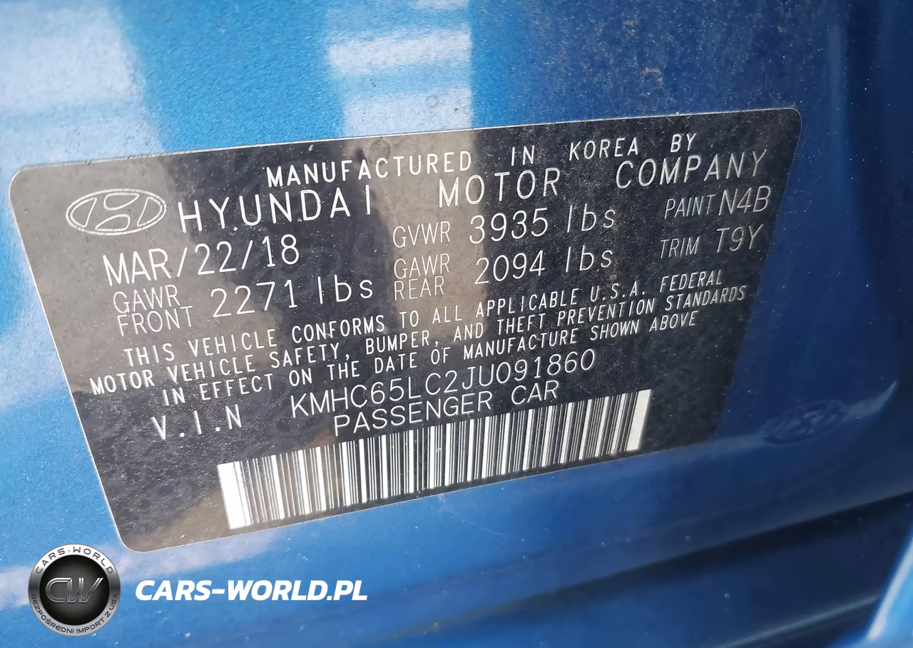 2018 Hyundai Ioniq Hybrid Blue VIN:KMHC65LC2JU091860 - 9
