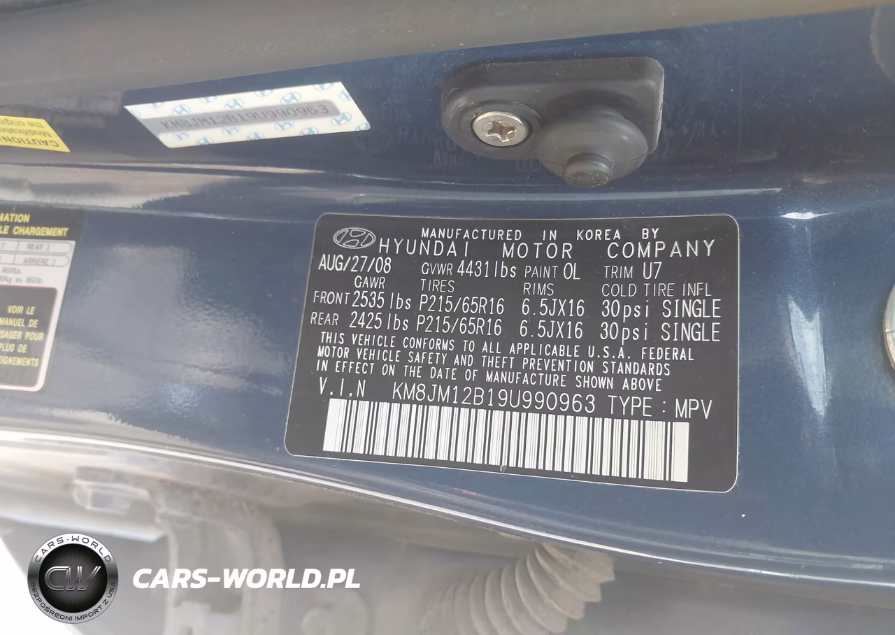 2009 Hyundai Tucson Gls VIN:KM8JM12B19U990963 - 9