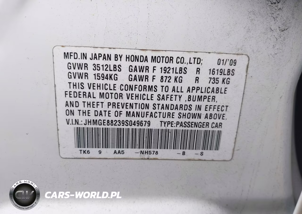 2009 Honda Fit VIN:JHMGE88239S049679 - 9
