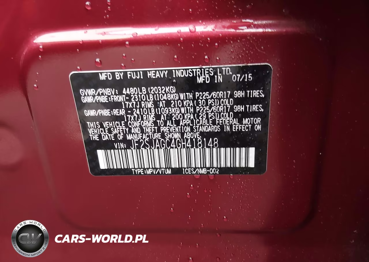 2016 Subaru Forester 2.5I Premium VIN:JF2SJAGC4GH418148 - 9