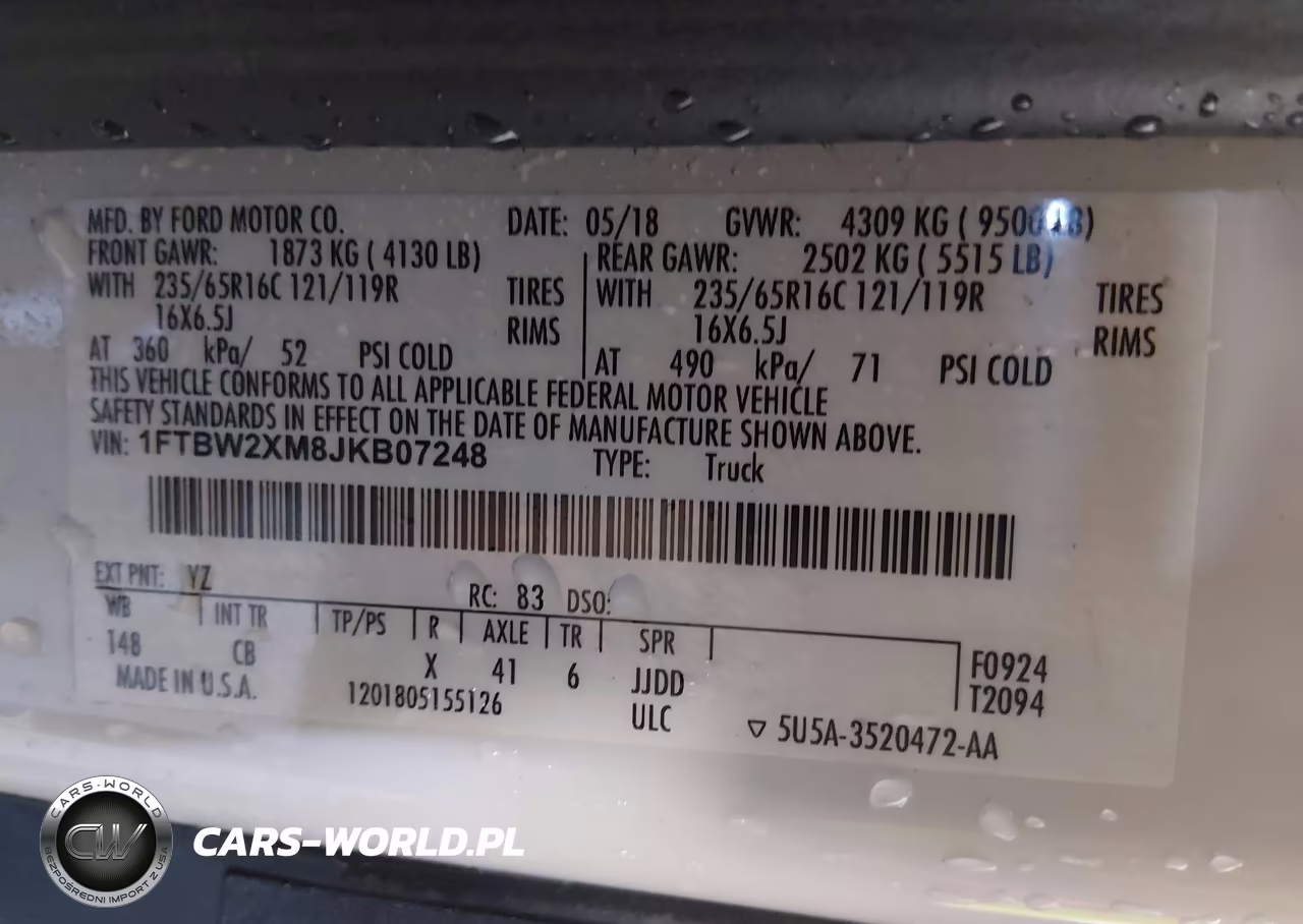 2018 Ford Transit-350 VIN:1FTBW2XM8JKB07248 - 9