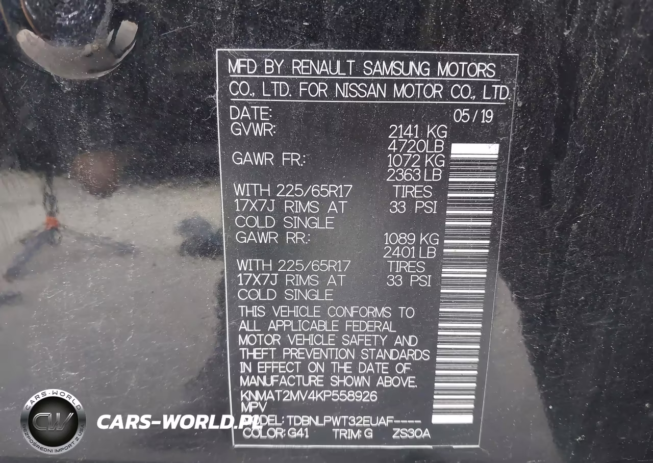 2019 Nissan Rogue S VIN:KNMAT2MV4KP558926 - 9