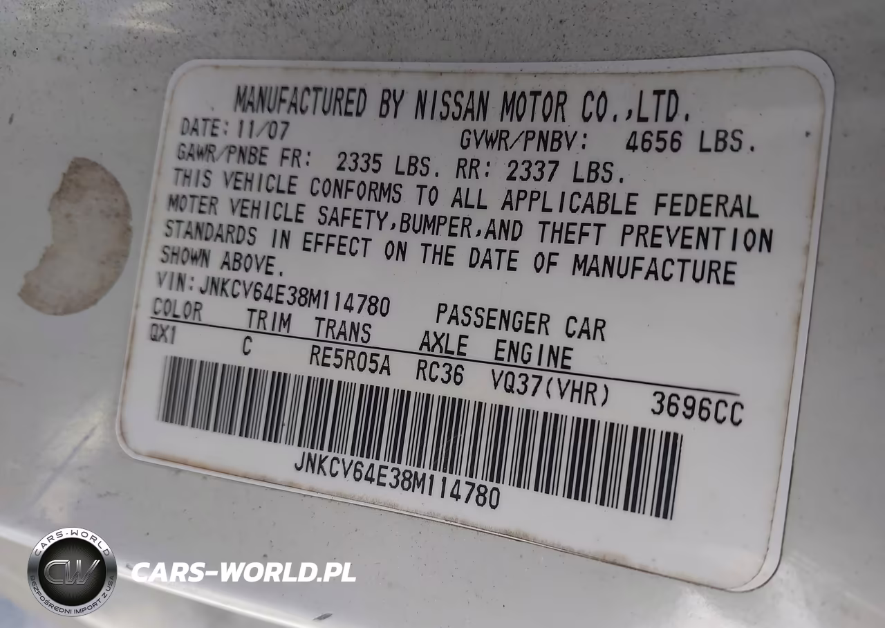 2008 Infiniti G37 VIN:JNKCV64E38M114780 - 9