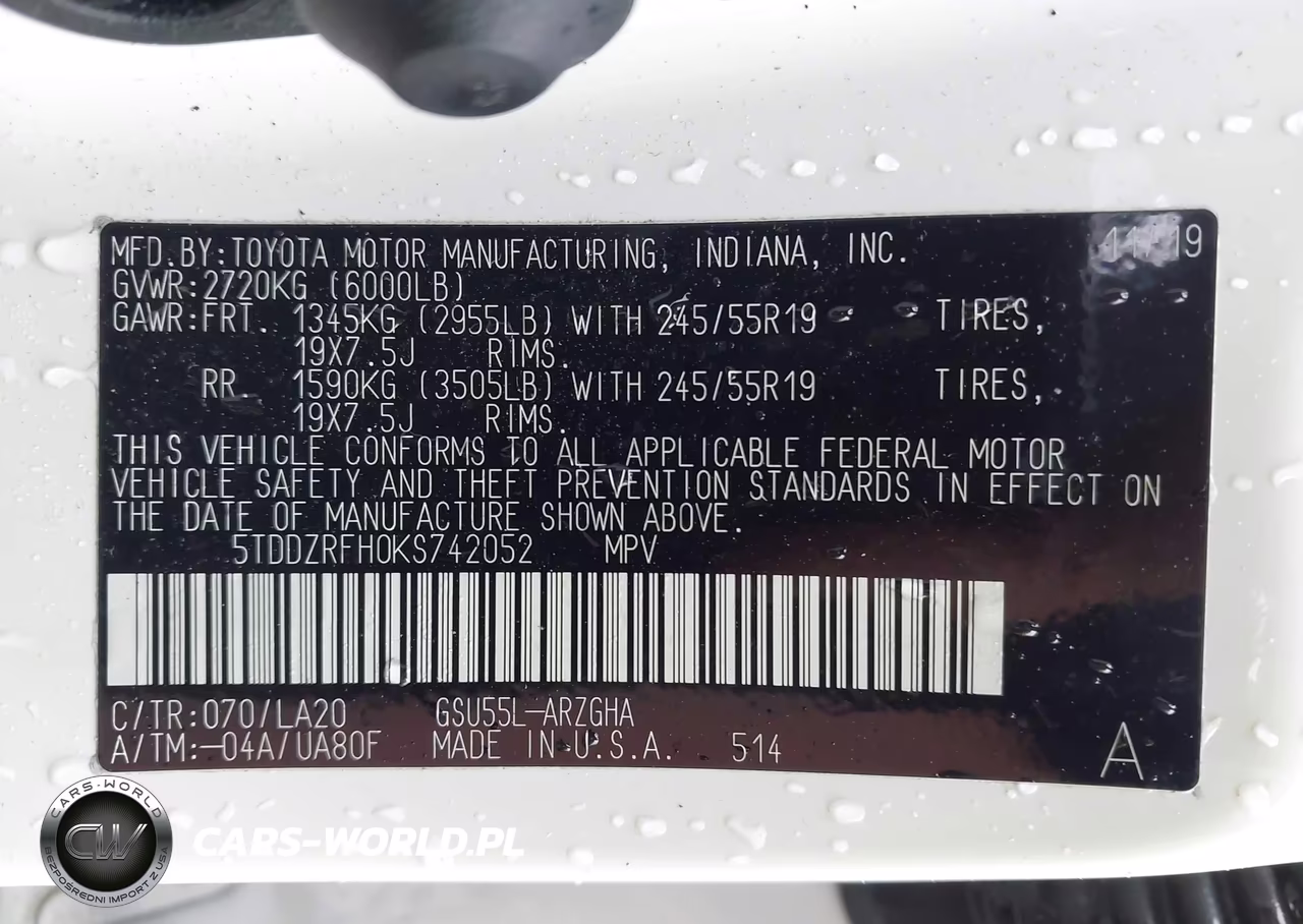 2019 Toyota Highlander Limited Platinum VIN:5TDDZRFH0KS742052 - 9