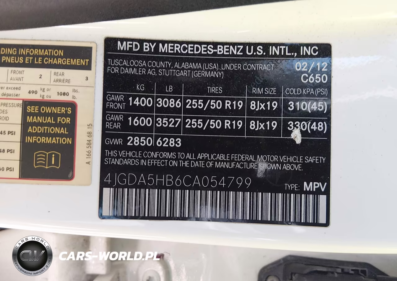 2012 Mercedes-Benz M-Class Ml 350 VIN:4JGDA5HB6CA054799 - 9
