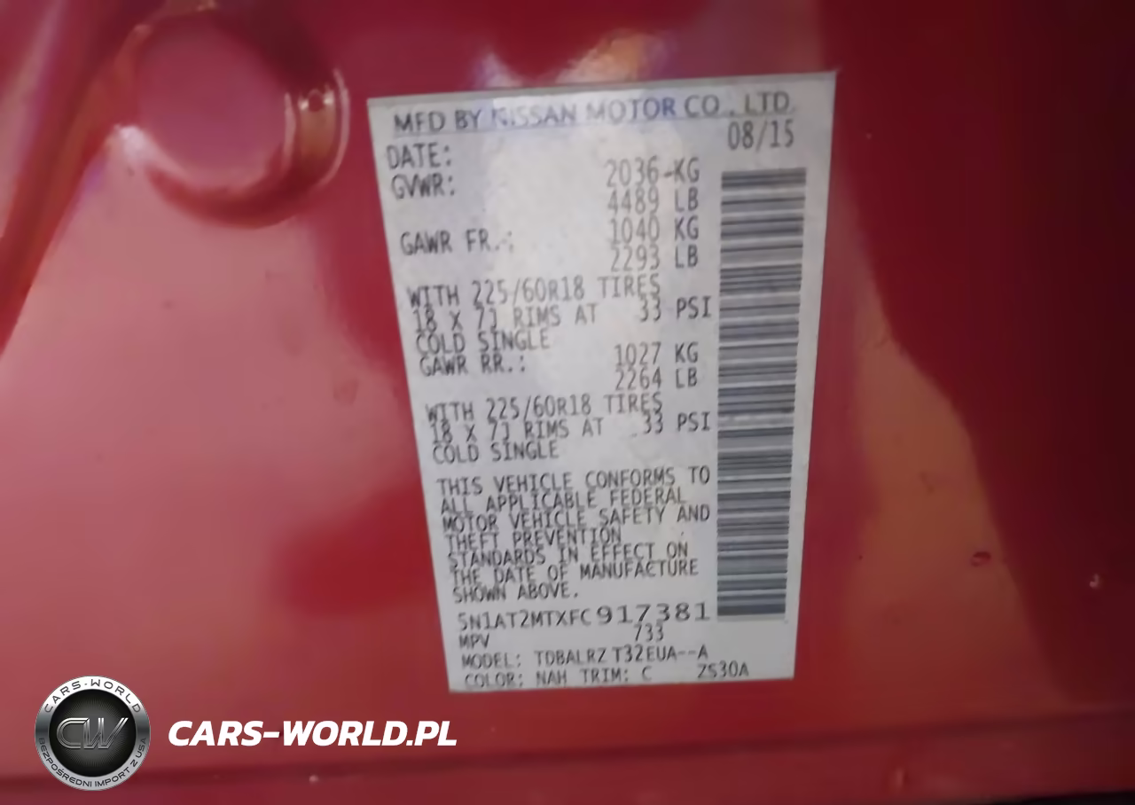 2015 Nissan Rogue Sl VIN:5N1AT2MTXFC917381 - 9