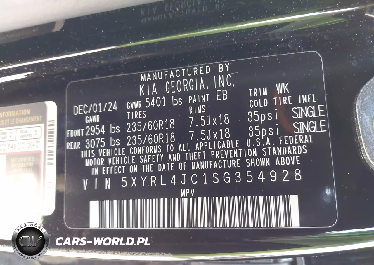 2025 Kia Sorento S VIN:5XYRL4JC1SG354928 - 9