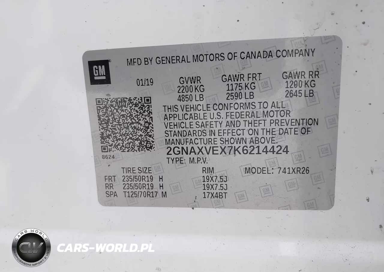 2019 Chevrolet Equinox Lt VIN:2GNAXVEX7K6214424 - 9