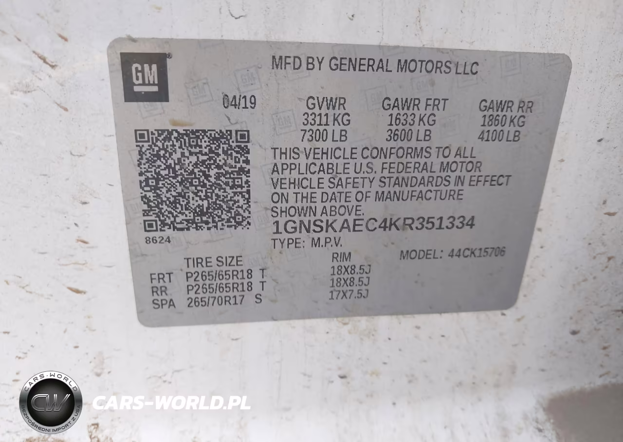 2019 Chevrolet Tahoe Ls VIN:1GNSKAEC4KR351334 - 9