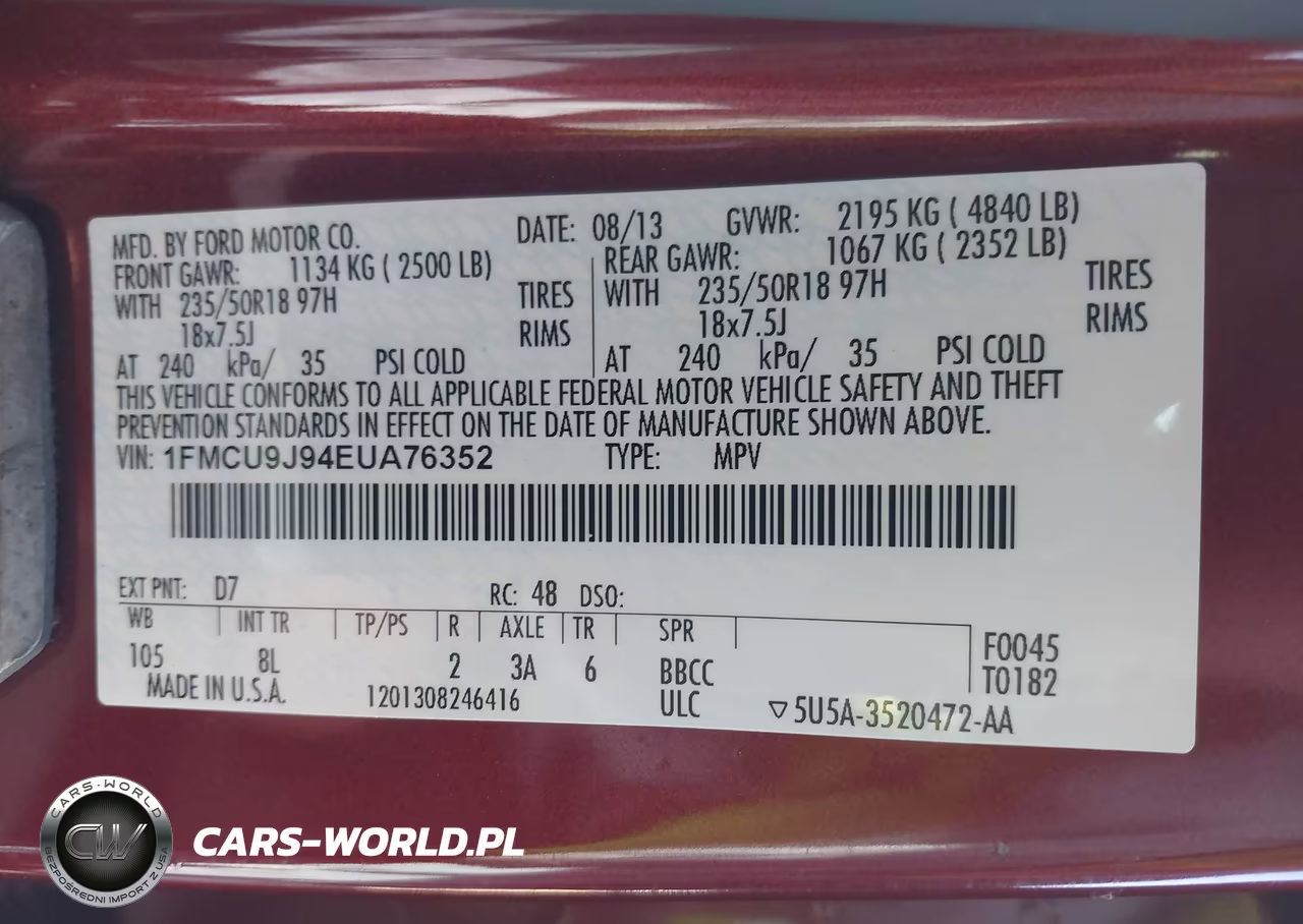2014 Ford Escape Titanium VIN:1FMCU9J94EUA76352 - 9