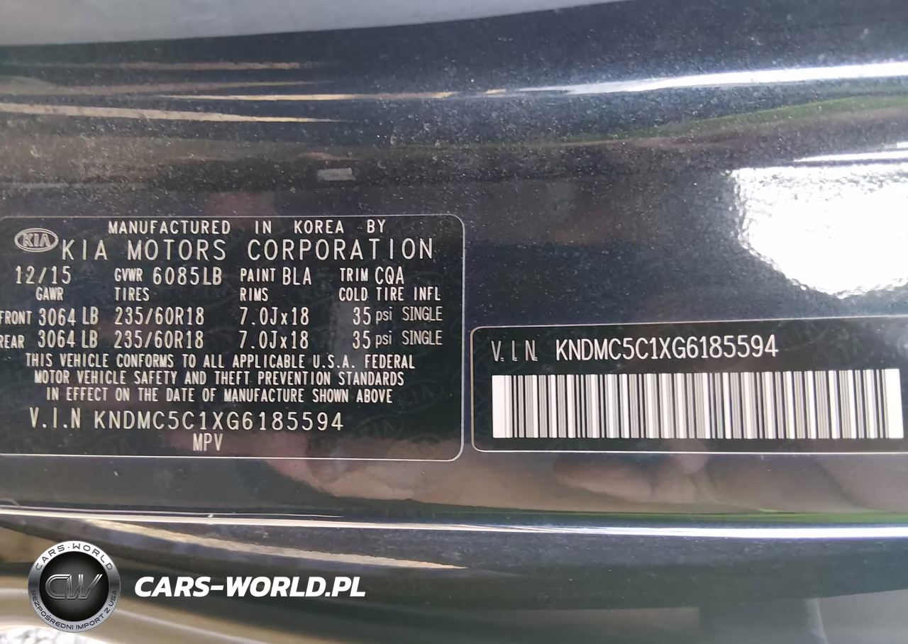 2016 Kia Sedona Ex VIN:KNDMC5C1XG6185594 - 9