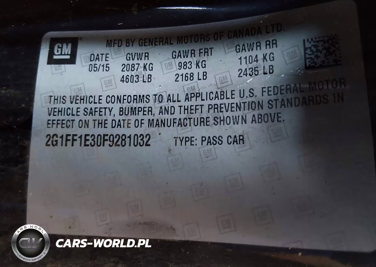 2015 Chevrolet Camaro 2Lt VIN:2G1FF1E30F9281032 - 9