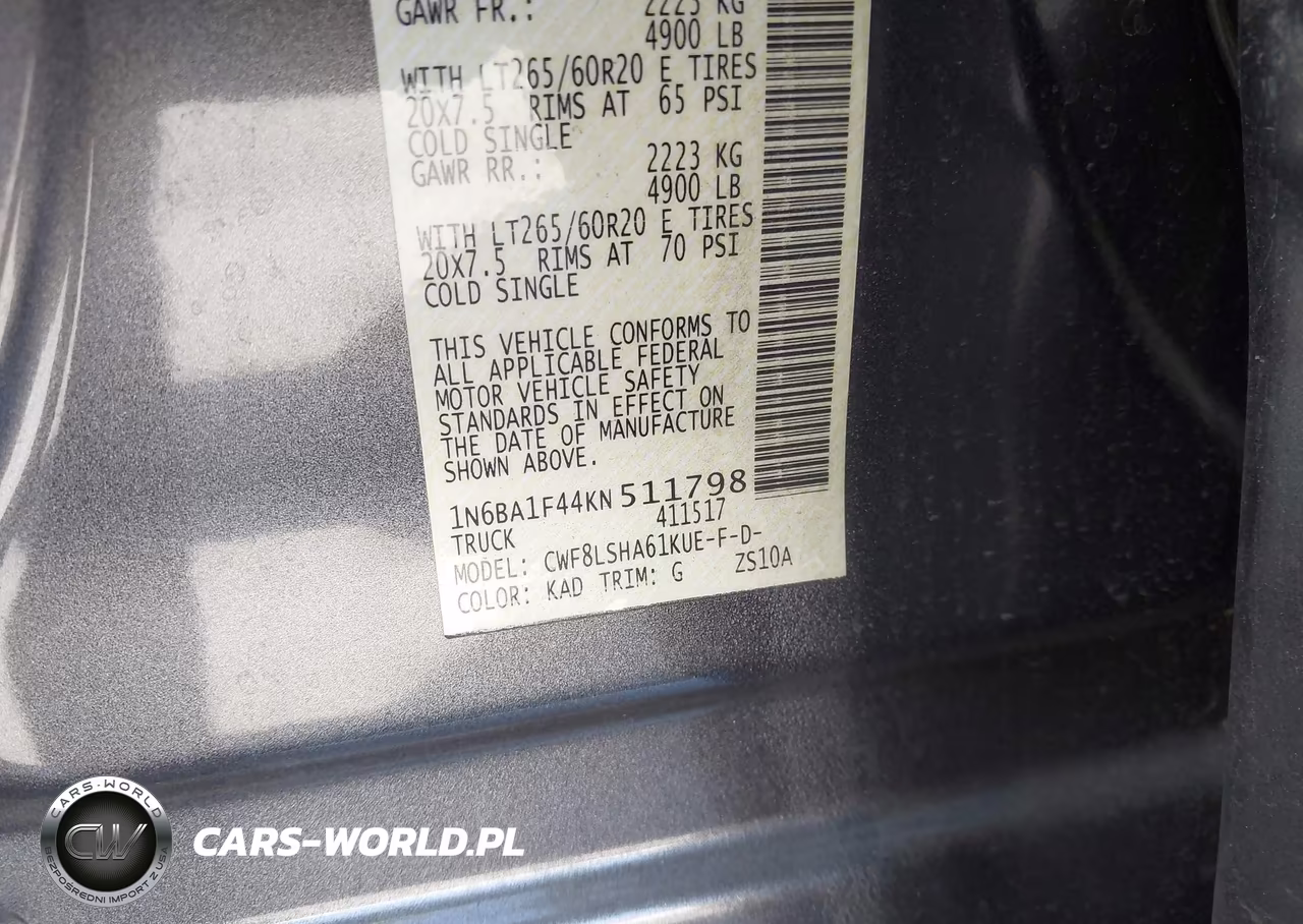 2019 Nissan Titan Xd Sv Diesel VIN:1N6BA1F44KN511798 - 9