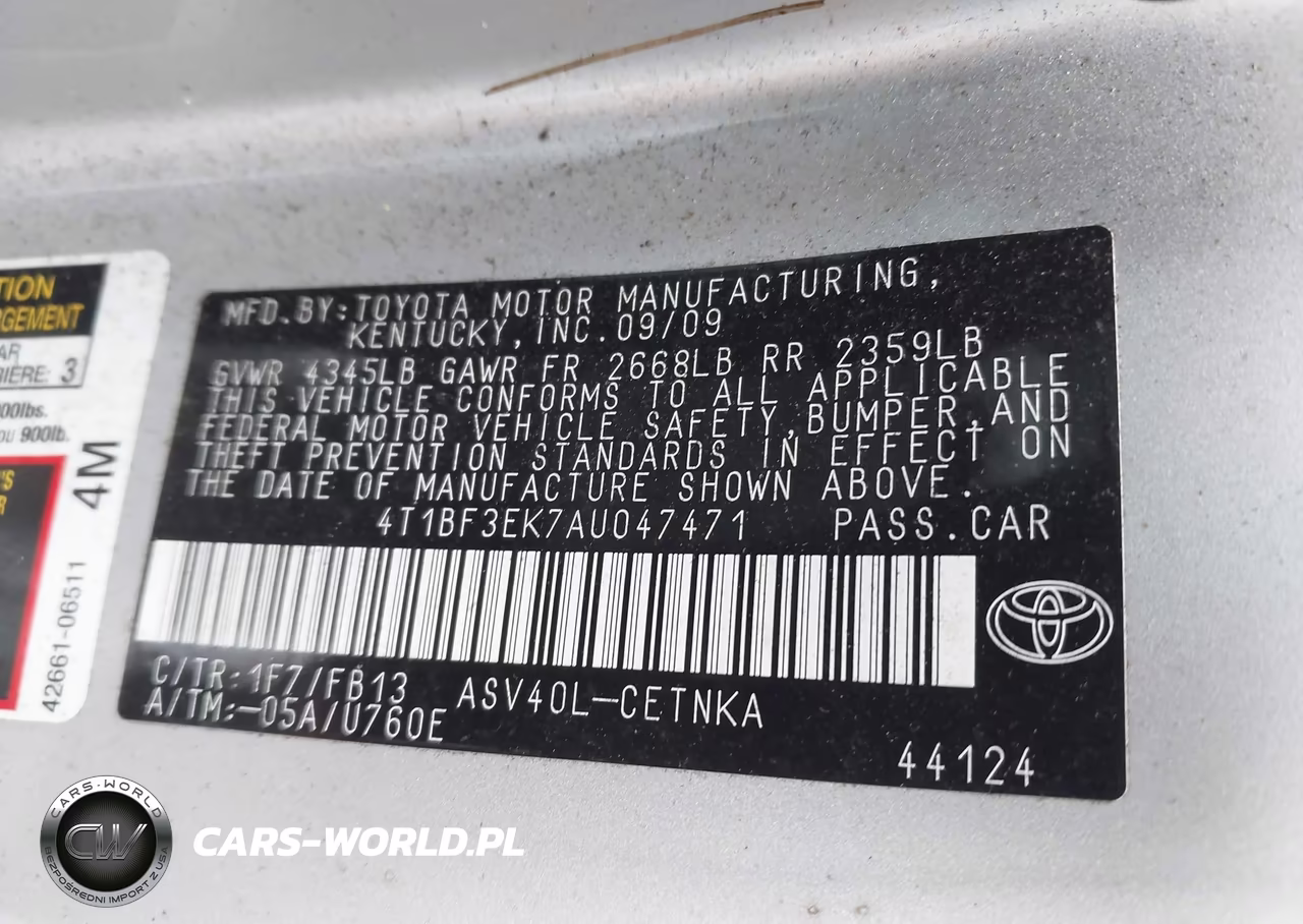 2010 Toyota Camry Le VIN:4T1BF3EK7AU047471 - 9