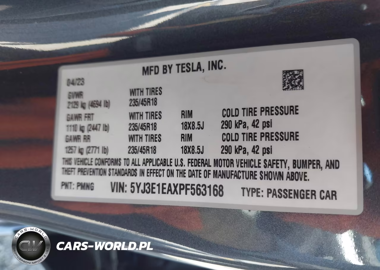 2023 Tesla Model 3 Rear-Wheel Drive VIN:5YJ3E1EAXPF563168 - 9