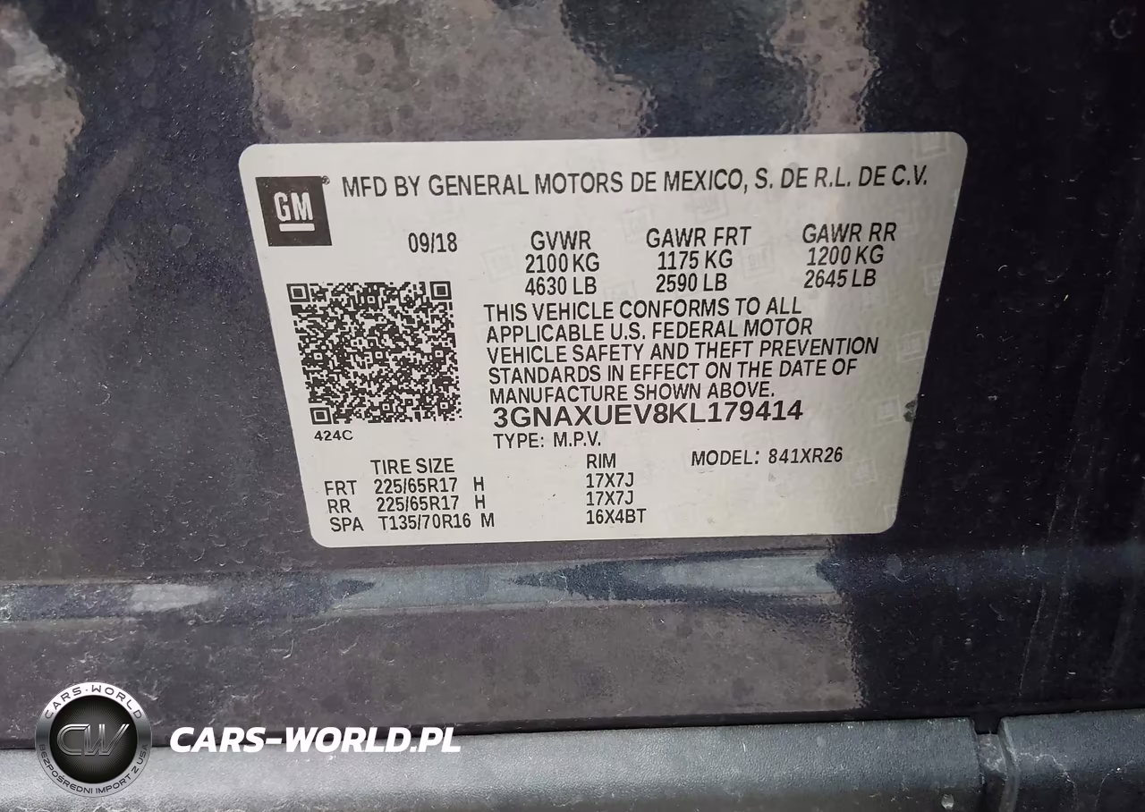 2019 Chevrolet Equinox Lt VIN:3GNAXUEV8KL179414 - 9