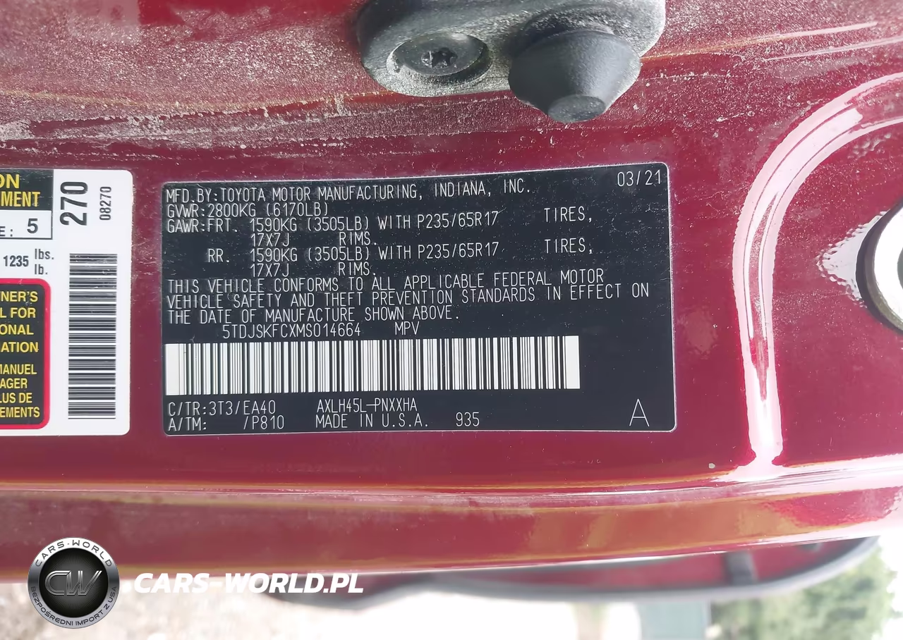 2021 Toyota Sienna Xle VIN:5TDJSKFCXMS014664 - 9