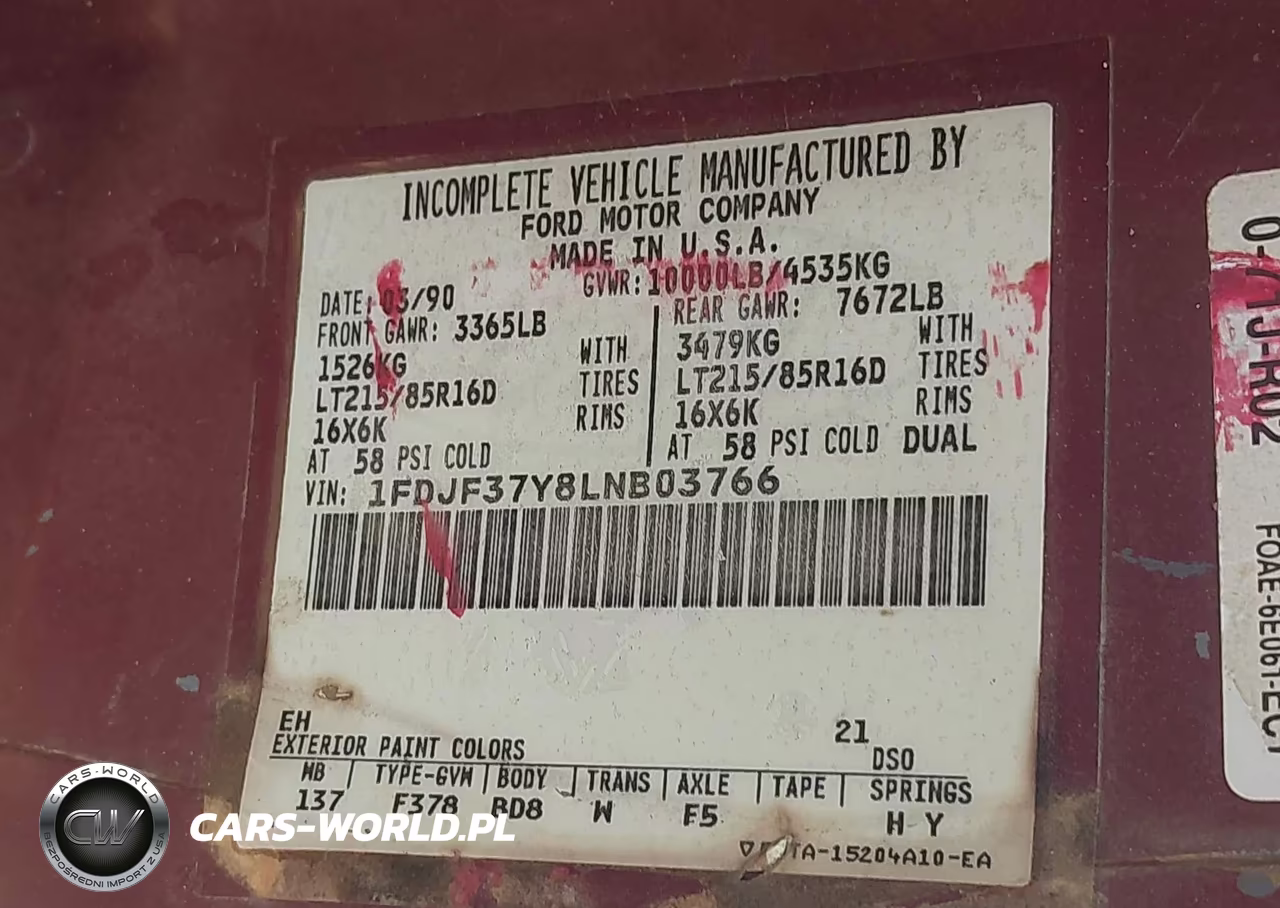 1990 Ford F350 VIN:1FDJF37Y8LNB03766 - 9