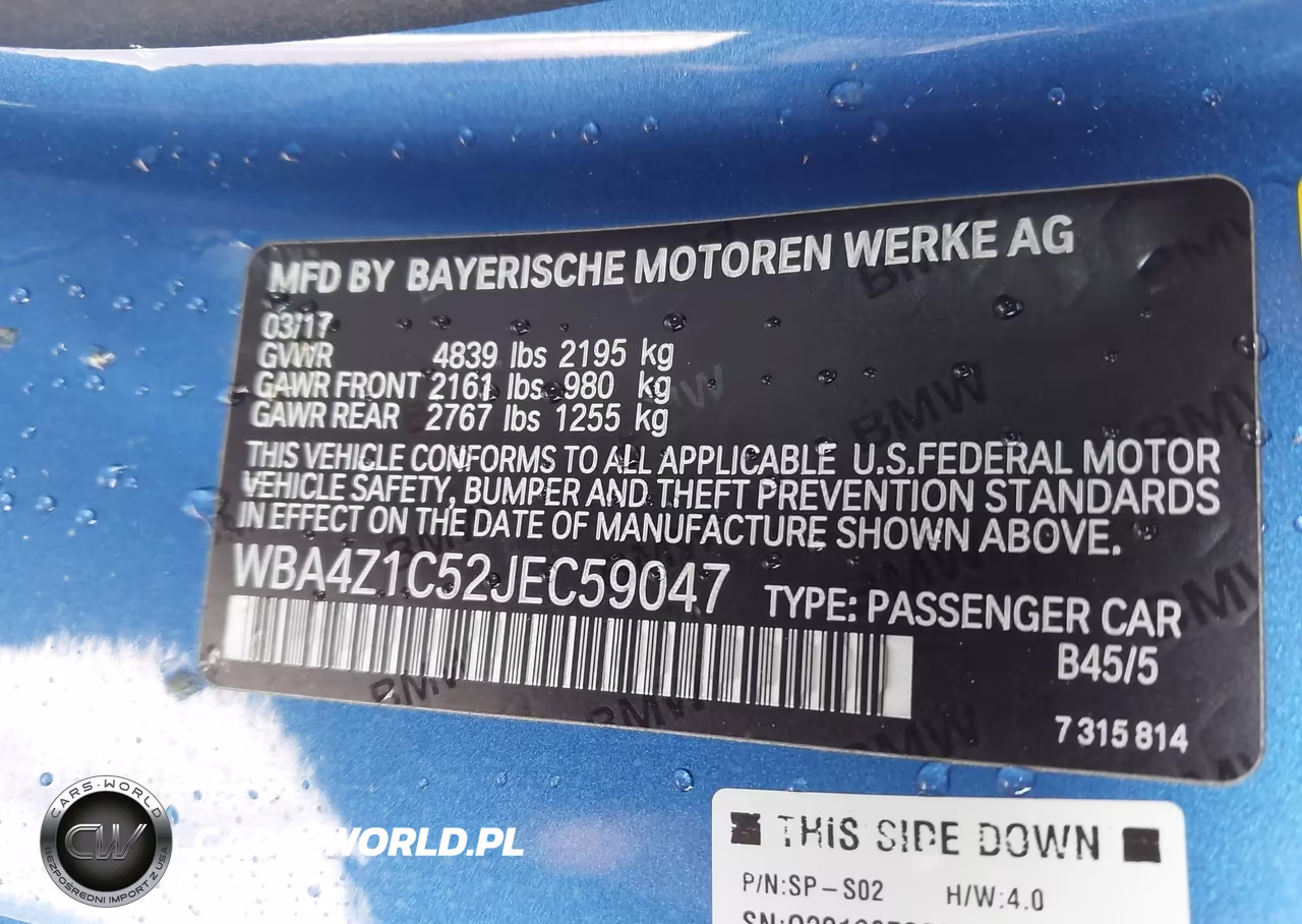 2018 BMW 430I VIN:WBA4Z1C52JEC59047 - 9