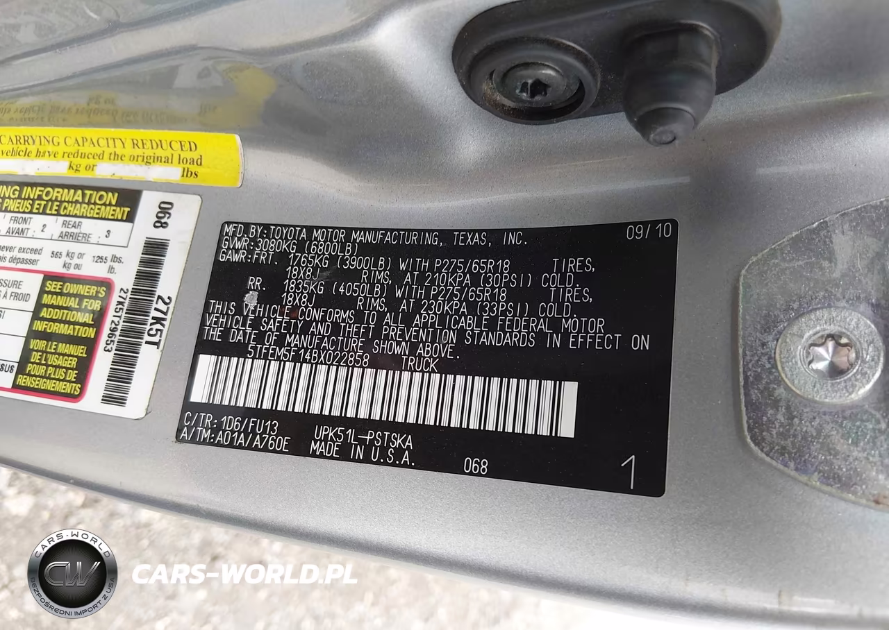 2011 Toyota Tundra Grade 4.6L V8 VIN:5TFEM5F14BX022858 - 9